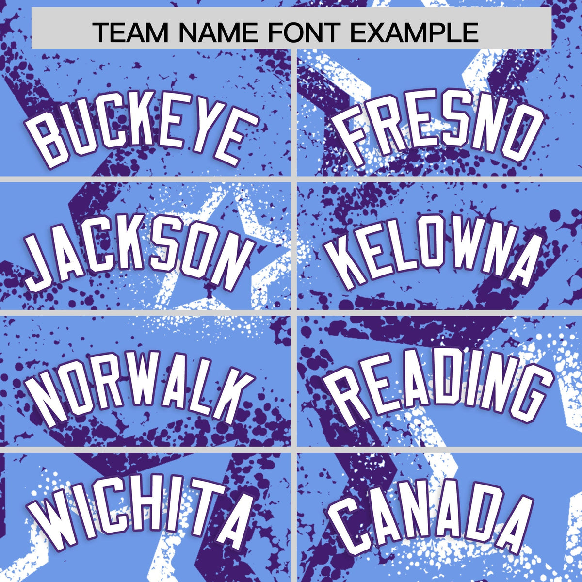 Custom Light Blue White Purple Star-Shaped Ink Texture Graffiti Pattern Baseball Jersey | Sublimation Printed &amp; Stitched,Add Name and Numbern,Perfect for Parties,Perfect for Training | KXKSHOP