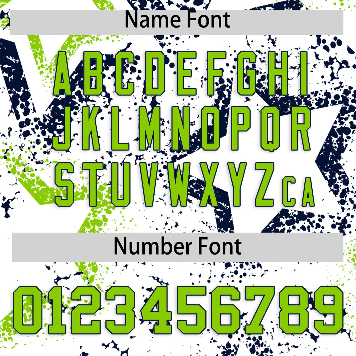 Custom White Neon Green Navy Star-Shaped Ink Texture Graffiti Pattern Baseball Jersey | Sublimation Printed &amp; Stitched,Add Name and Numbern,Perfect for Parties,Perfect for Training | KXKSHOP