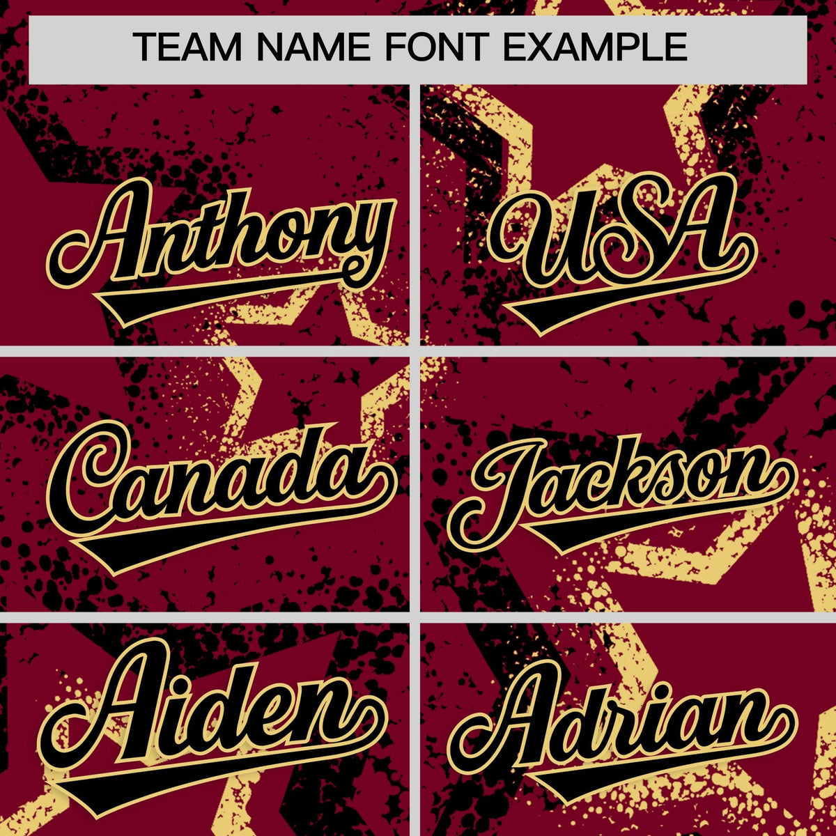 Custom Crimson Khaki Black Star-Shaped Ink Texture Graffiti Pattern Baseball Jersey | Sublimation Printed &amp; Stitched,Add Name and Numbern,Perfect for Parties,Perfect for Training | KXKSHOP