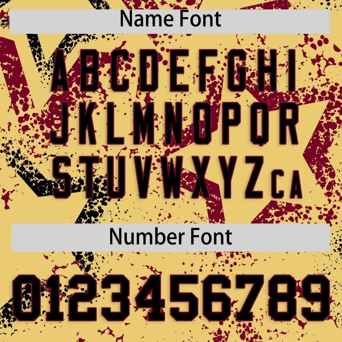 Custom Khaki Black Crimson Star-Shaped Ink Texture Graffiti Pattern Baseball Jersey | Sublimation Printed &amp; Stitched,Add Name and Numbern,Perfect for Parties,Perfect for Training | KXKSHOP