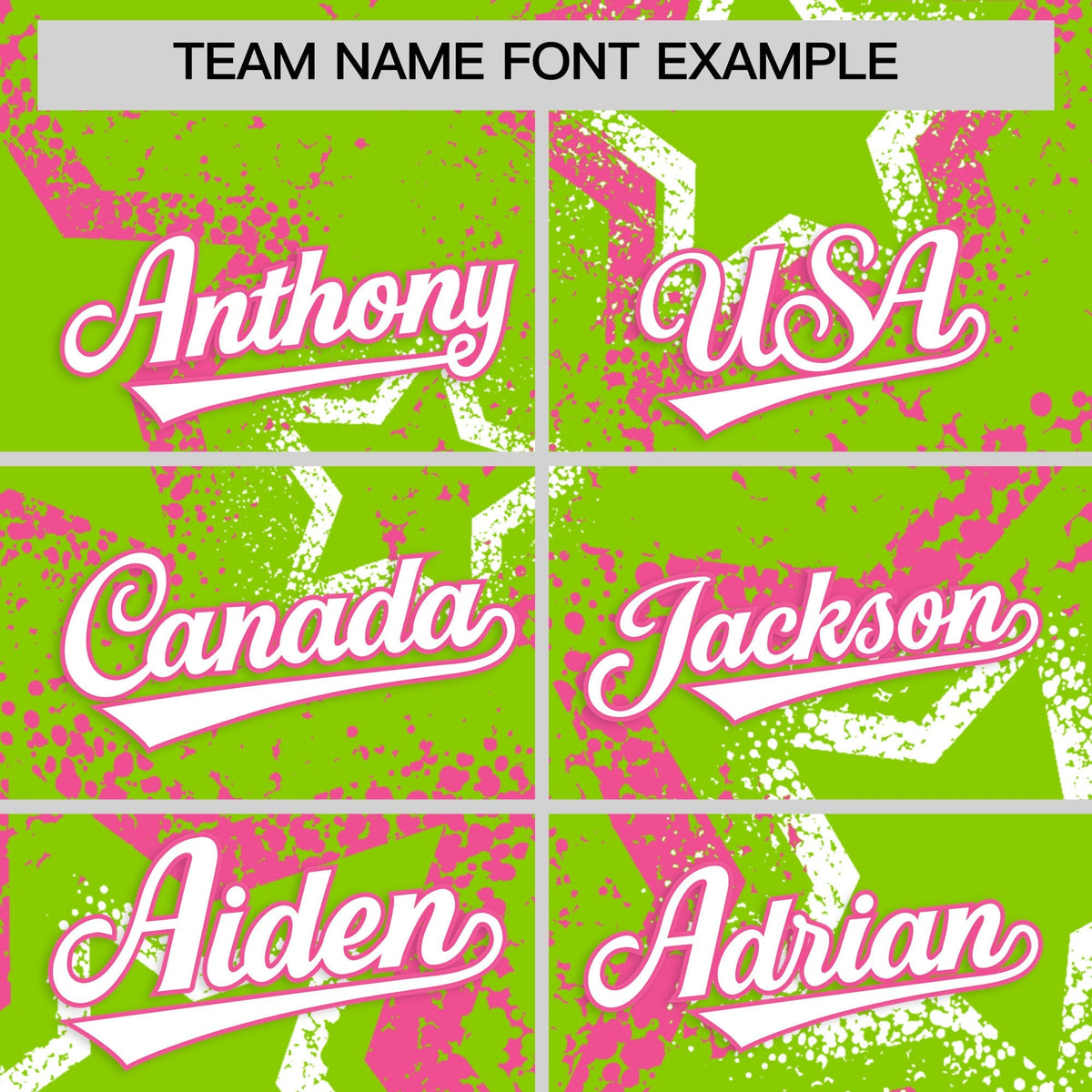 Custom Neon Green Pink White Star-Shaped Ink Texture Graffiti Pattern Baseball Jersey | Sublimation Printed &amp; Stitched,Add Name and Numbern,Perfect for Parties,Perfect for Training | KXKSHOP