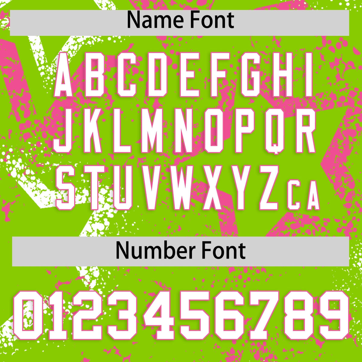 Custom Neon Green Pink White Star-Shaped Ink Texture Graffiti Pattern Baseball Jersey | Sublimation Printed &amp; Stitched,Add Name and Numbern,Perfect for Parties,Perfect for Training | KXKSHOP