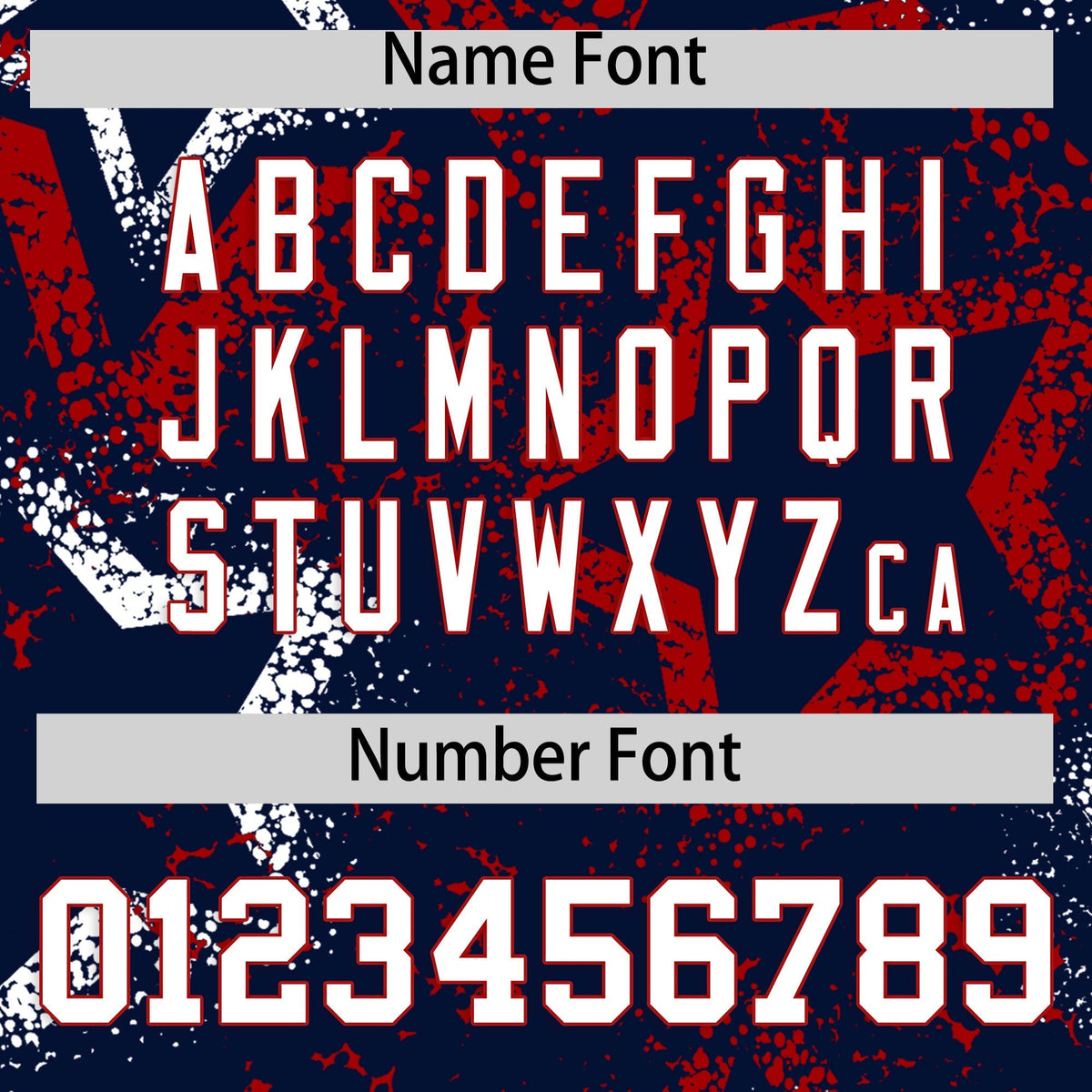 Custom Navy White Red Star-Shaped Ink Texture Graffiti Pattern Baseball Jersey | Sublimation Printed &amp; Stitched,Add Name and Numbern,Perfect for Parties,Perfect for Training | KXKSHOP