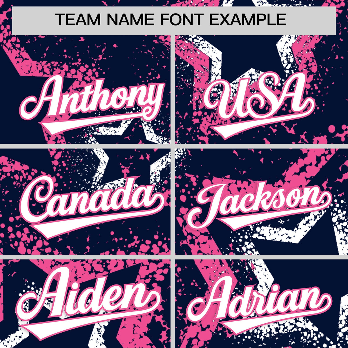 Custom Navy White Pink Star-Shaped Ink Texture Graffiti Pattern Baseball Jersey | Sublimation Printed &amp; Stitched,Add Name and Numbern,Perfect for Parties,Perfect for Training | KXKSHOP