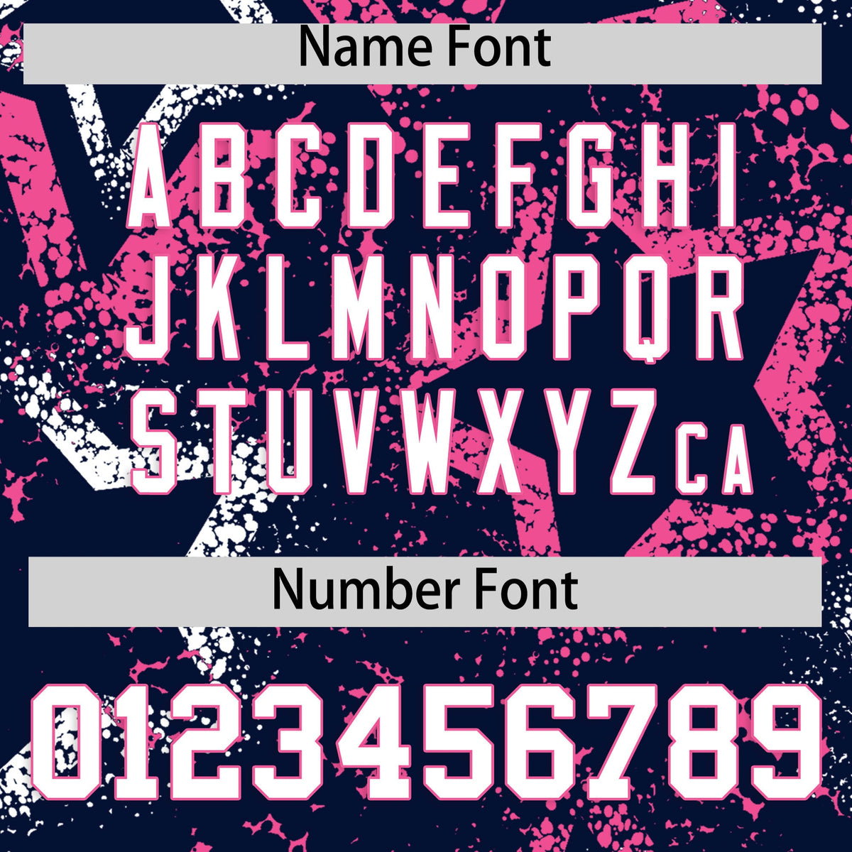 Custom Navy White Pink Star-Shaped Ink Texture Graffiti Pattern Baseball Jersey | Sublimation Printed &amp; Stitched,Add Name and Numbern,Perfect for Parties,Perfect for Training | KXKSHOP