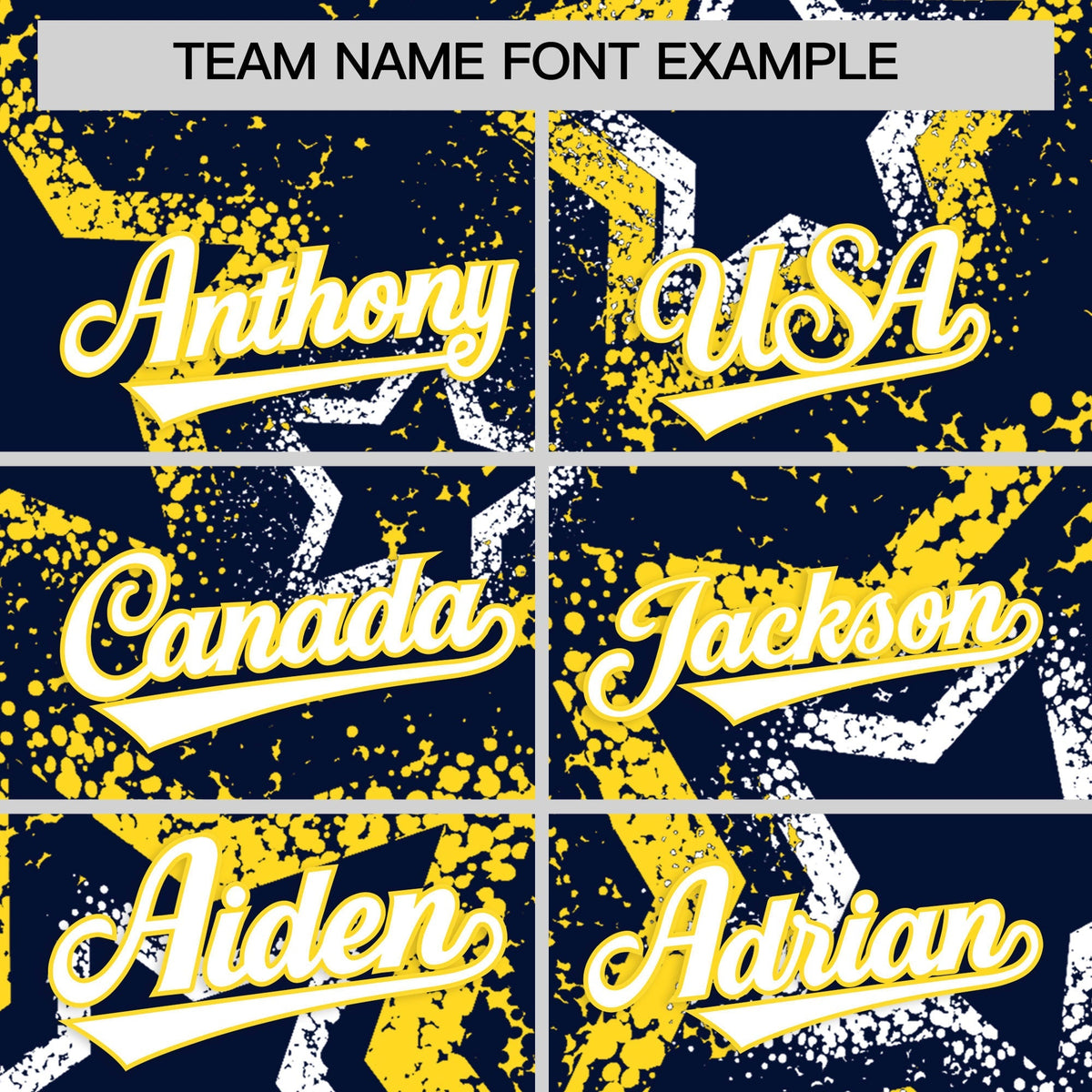 Custom Navy White Gold Star-Shaped Ink Texture Graffiti Pattern Baseball Jersey | Sublimation Printed &amp; Stitched,Add Name and Numbern,Perfect for Parties,Perfect for Training | KXKSHOP