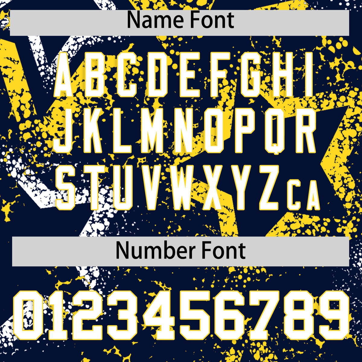 Custom Navy White Gold Star-Shaped Ink Texture Graffiti Pattern Baseball Jersey | Sublimation Printed &amp; Stitched,Add Name and Numbern,Perfect for Parties,Perfect for Training | KXKSHOP