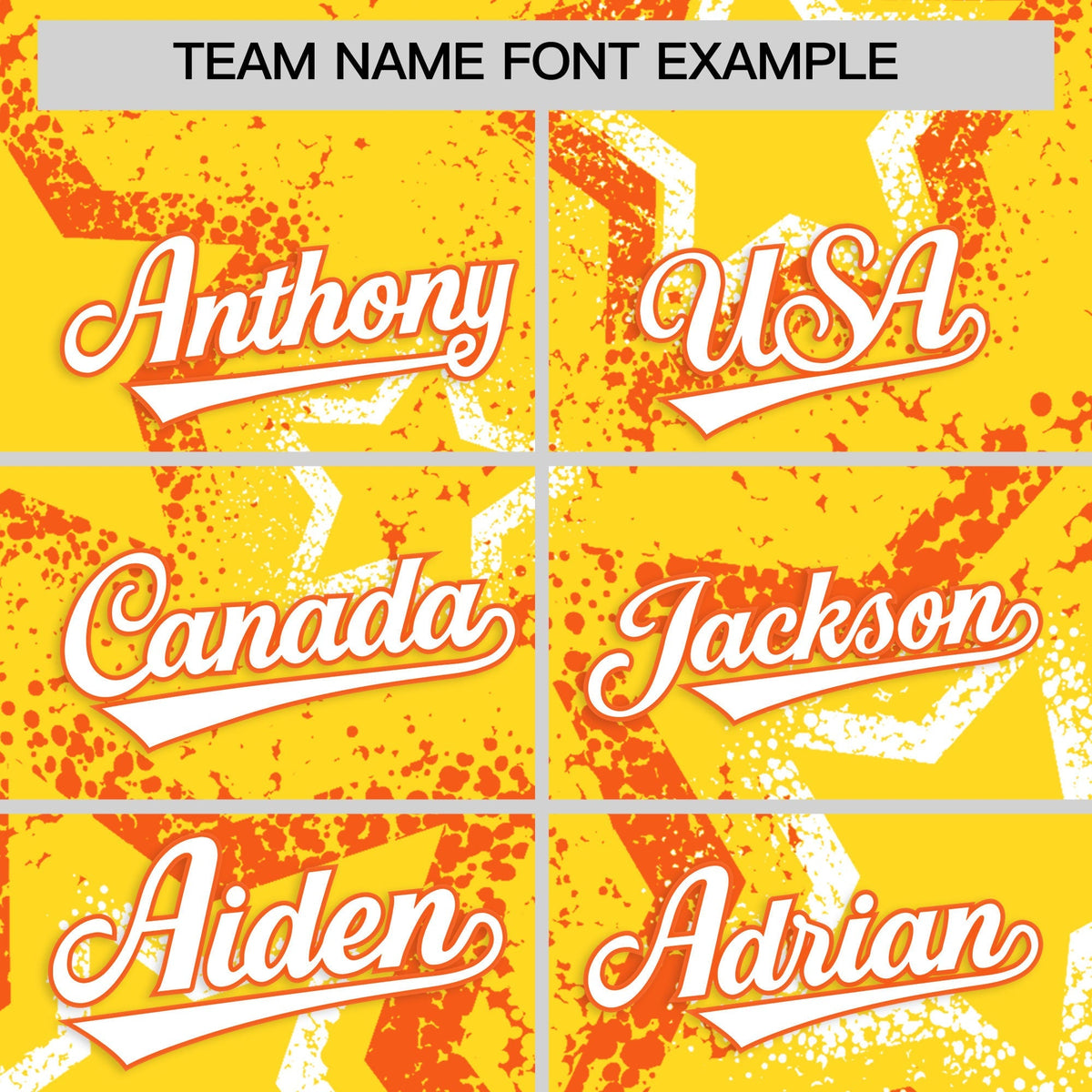 Custom Gold Orange White Star-Shaped Ink Texture Graffiti Pattern Baseball Jersey | Sublimation Printed &amp; Stitched,Add Name and Numbern,Perfect for Parties,Perfect for Training | KXKSHOP