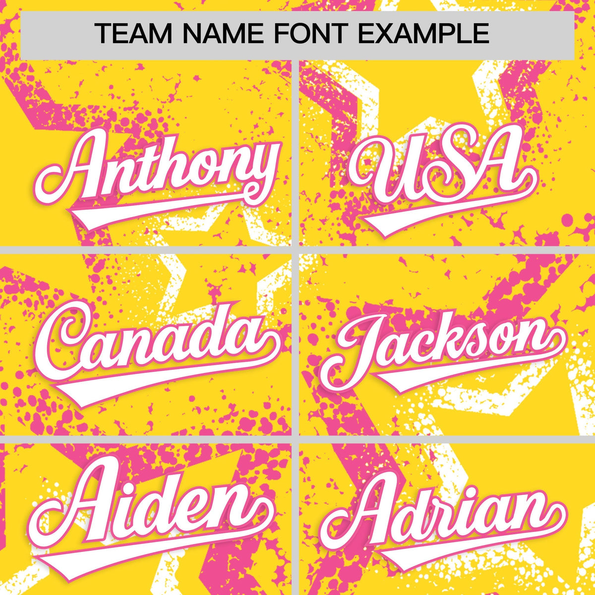 Custom Gold White Pink Star-Shaped Ink Texture Graffiti Pattern Baseball Jersey | Sublimation Printed &amp; Stitched,Add Name and Numbern,Perfect for Parties,Perfect for Training | KXKSHOP