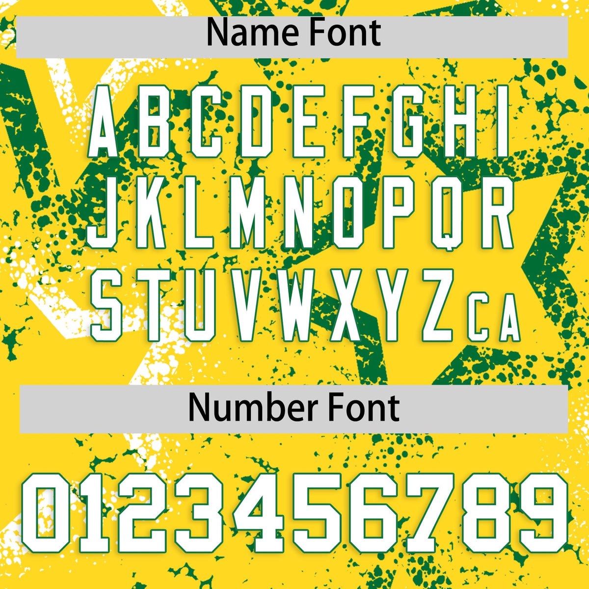 Custom Gold White Kelly Green Star-Shaped Ink Texture Graffiti Pattern Baseball Jersey | Sublimation Printed &amp; Stitched,Add Name and Numbern,Perfect for Parties,Perfect for Training | KXKSHOP