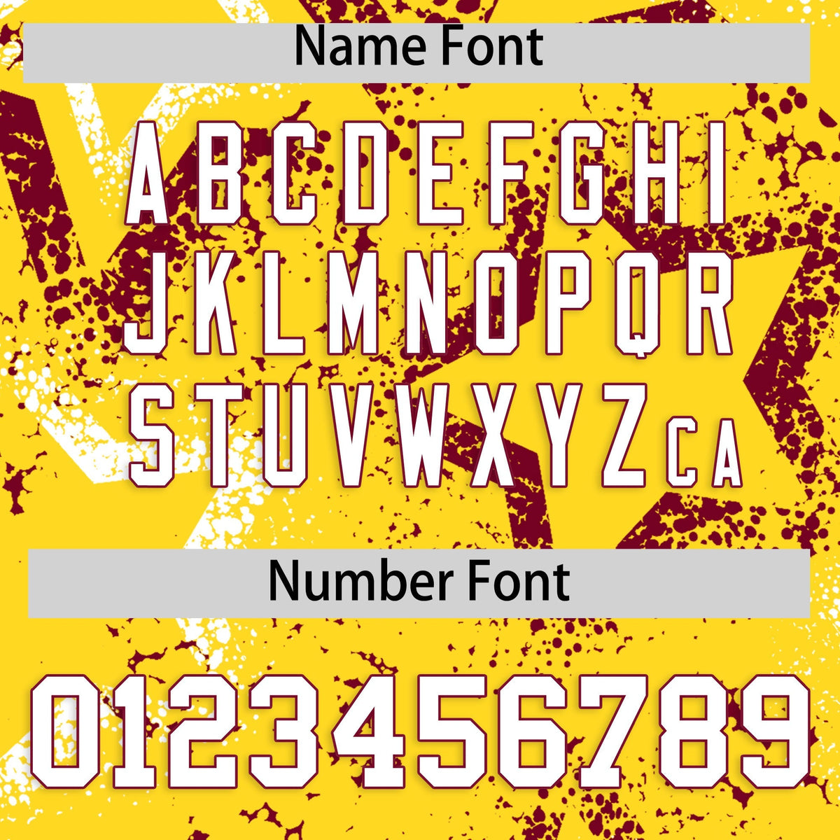 Custom Gold White Crimson Star-Shaped Ink Texture Graffiti Pattern Baseball Jersey | Sublimation Printed &amp; Stitched,Add Name and Numbern,Perfect for Parties,Perfect for Training | KXKSHOP