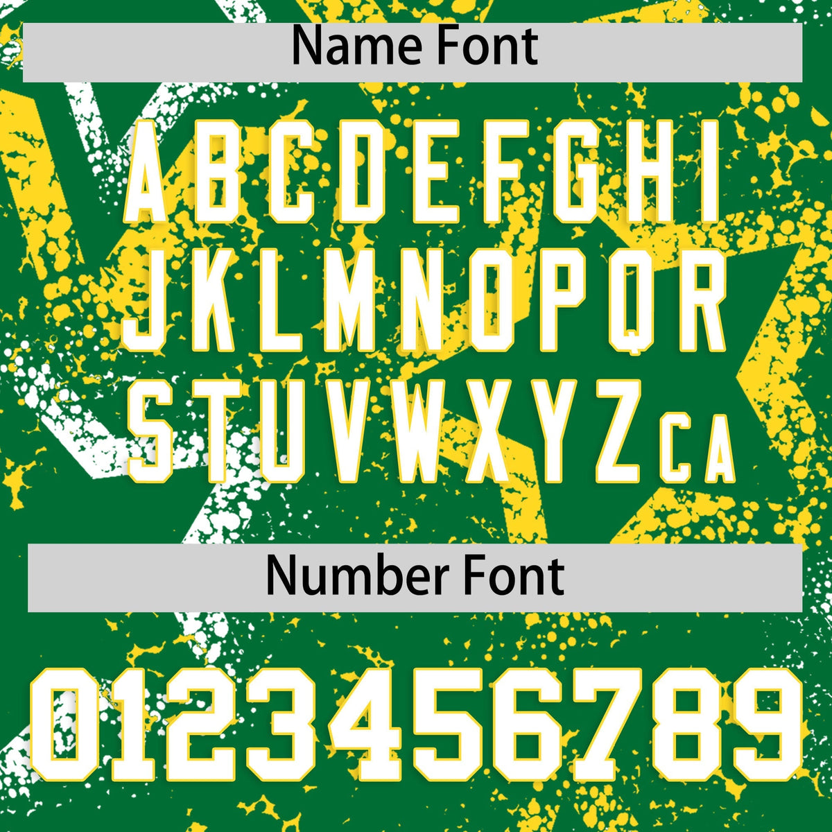 Custom Kelly Green White Gold Star-Shaped Ink Texture Graffiti Pattern Baseball Jersey | Sublimation Printed &amp; Stitched,Add Name and Numbern,Perfect for Parties,Perfect for Training | KXKSHOP