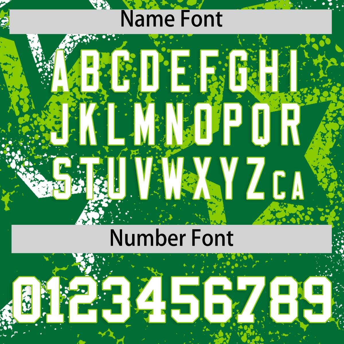 Custom Kelly Green White Neon Green Star-Shaped Ink Texture Graffiti Pattern Baseball Jersey | Sublimation Printed &amp; Stitched,Add Name and Numbern,Perfect for Parties,Perfect for Training | KXKSHOP