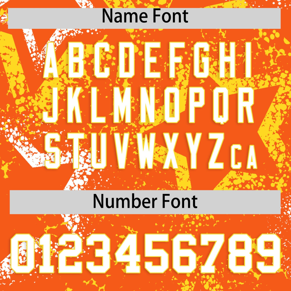 Custom Orange White Gold Star-Shaped Ink Texture Graffiti Pattern Baseball Jersey | Sublimation Printed &amp; Stitched,Add Name and Numbern,Perfect for Parties,Perfect for Training | KXKSHOP