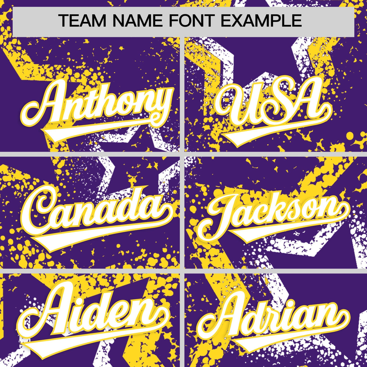Custom Purple White Gold Star-Shaped Ink Texture Graffiti Pattern Baseball Jersey | Sublimation Printed &amp; Stitched,Add Name and Numbern,Perfect for Parties,Perfect for Training | KXKSHOP