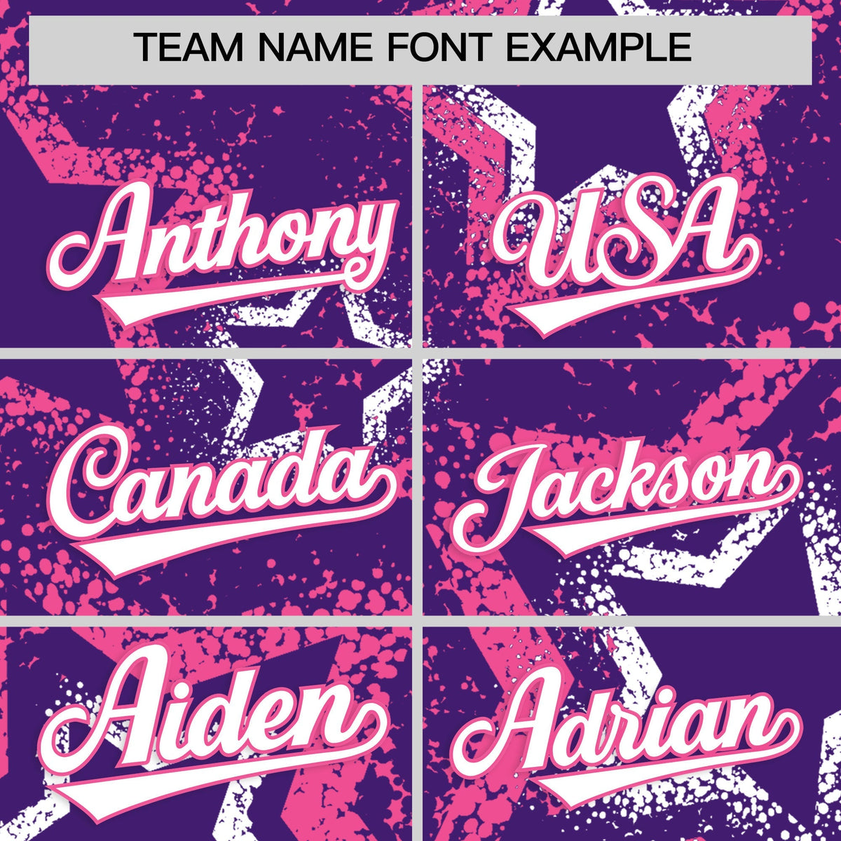 Custom Purple White Pink Star-Shaped Ink Texture Graffiti Pattern Baseball Jersey | Sublimation Printed &amp; Stitched,Add Name and Numbern,Perfect for Parties,Perfect for Training | KXKSHOP