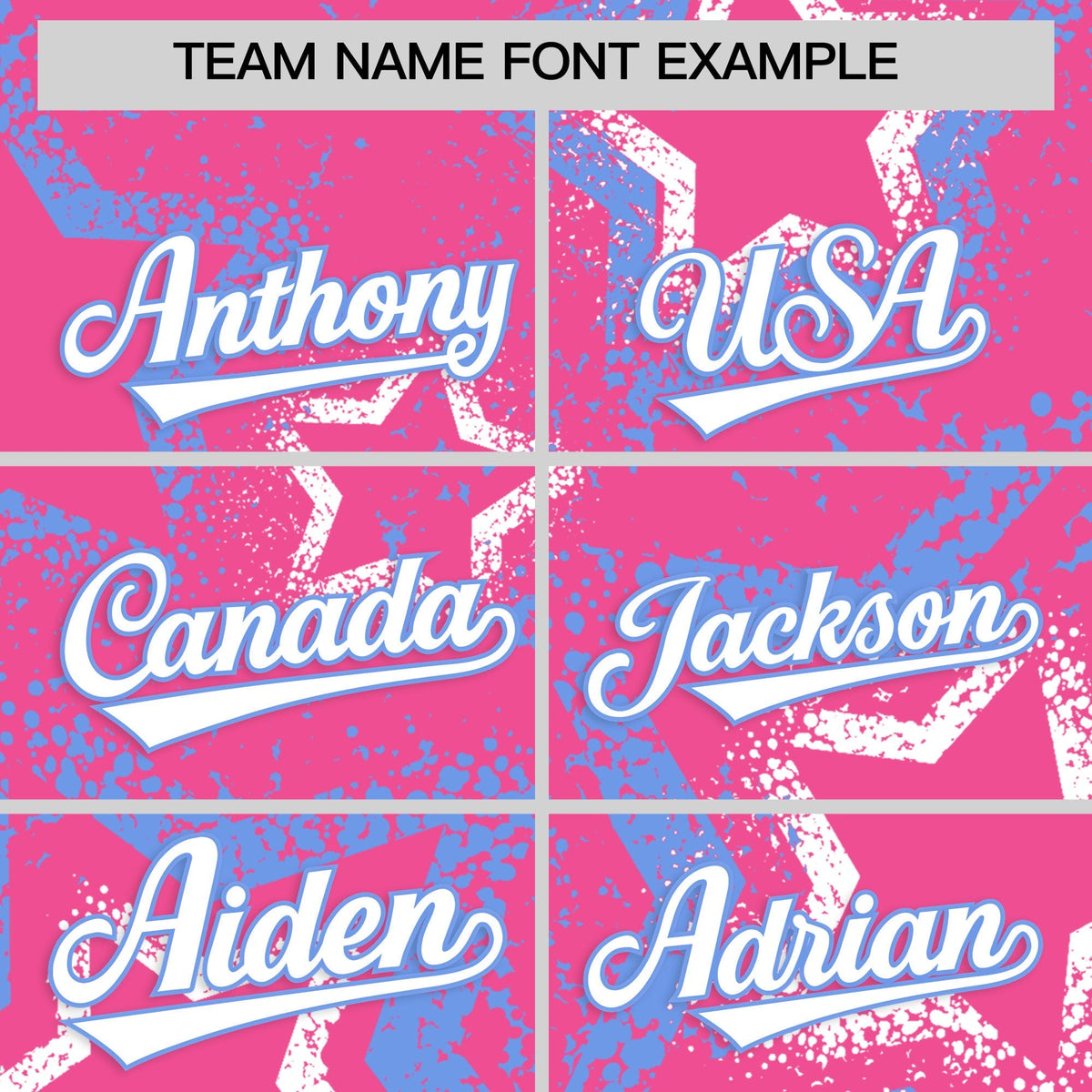 Custom Pink White Light Blue Star-Shaped Ink Texture Graffiti Pattern Baseball Jersey | Sublimation Printed &amp; Stitched,Add Name and Numbern,Perfect for Parties,Perfect for Training | KXKSHOP