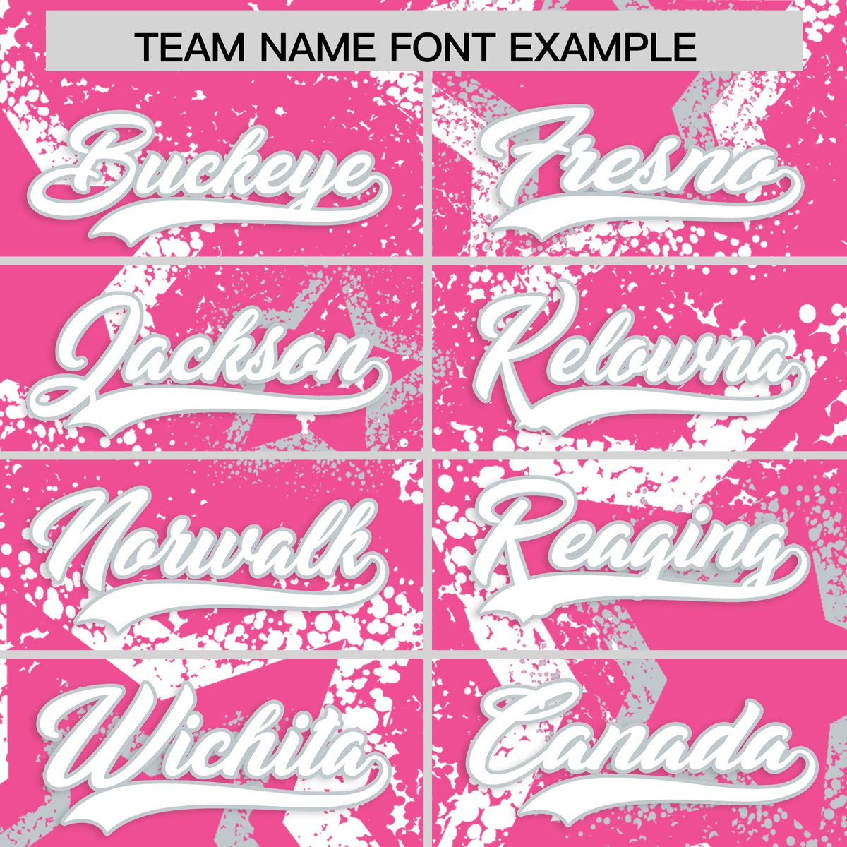 Custom Pink Silver White Star-Shaped Ink Texture Graffiti Pattern Baseball Jersey | Sublimation Printed &amp; Stitched,Add Name and Numbern,Perfect for Parties,Perfect for Training | KXKSHOP