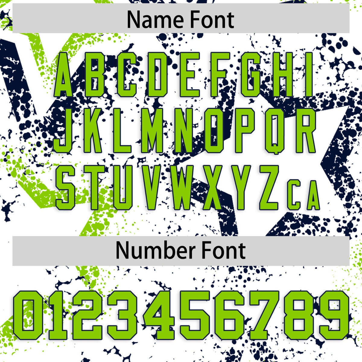 Custom White Neon Green Navy Star-Shaped Ink Texture Graffiti Pattern Baseball Jersey | Sublimation Printed &amp; Stitched,Add Name and Numbern,Perfect for Parties,Perfect for Training | KXKSHOP