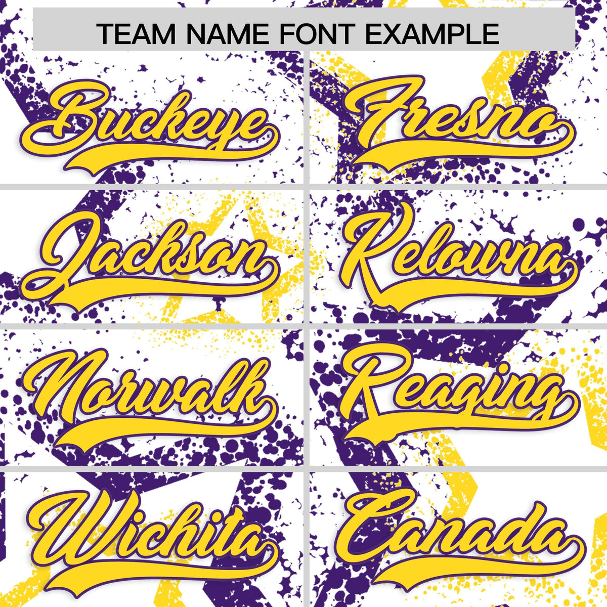 Custom White Gold Purple Star-Shaped Ink Texture Graffiti Pattern Baseball Jersey | Sublimation Printed &amp; Stitched,Add Name and Numbern,Perfect for Parties,Perfect for Training | KXKSHOP
