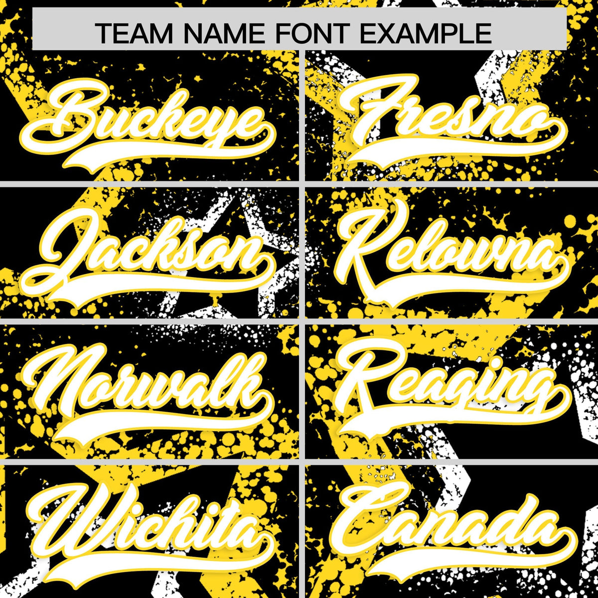 Custom Black White Gold Star-Shaped Ink Texture Graffiti Pattern Baseball Jersey | Sublimation Printed &amp; Stitched,Add Name and Numbern,Perfect for Parties,Perfect for Training | KXKSHOP