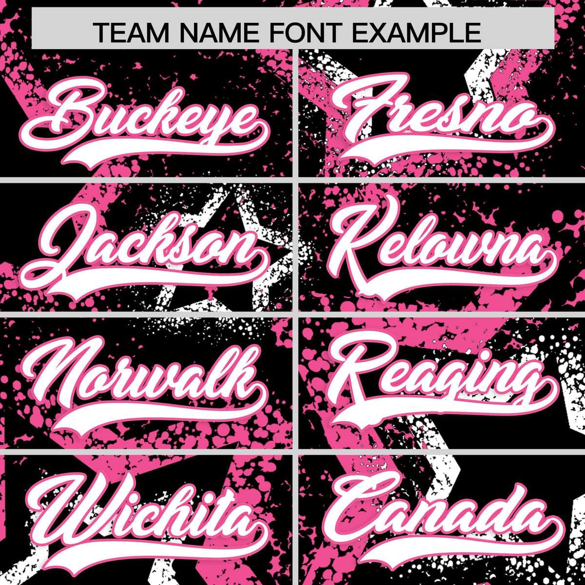 Custom Black White Pink Star-Shaped Ink Texture Graffiti Pattern Baseball Jersey | Sublimation Printed &amp; Stitched,Add Name and Numbern,Perfect for Parties,Perfect for Training | KXKSHOP