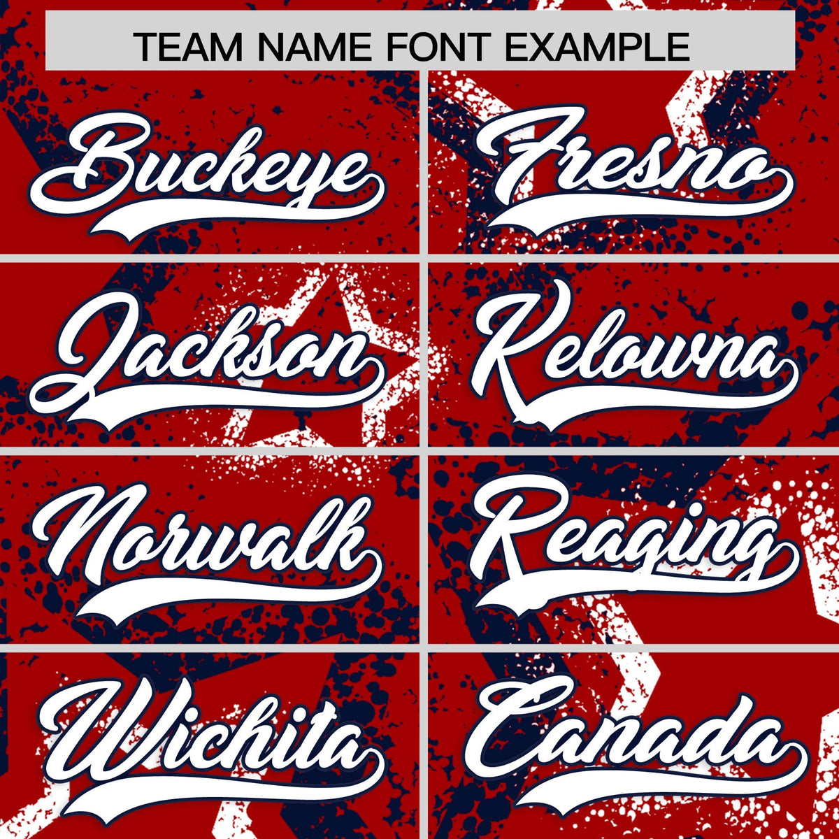 Custom Red White Navy Star-Shaped Ink Texture Graffiti Pattern Baseball Jersey | Sublimation Printed &amp; Stitched,Add Name and Numbern,Perfect for Parties,Perfect for Training | KXKSHOP