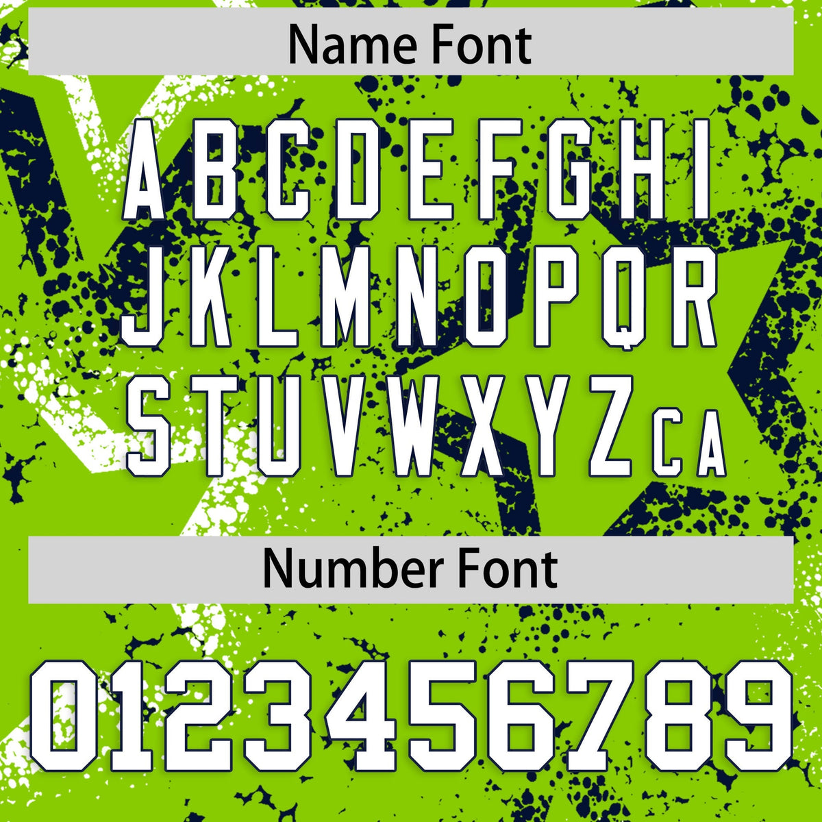 Custom Neon Green White Navy Star-Shaped Ink Texture Graffiti Pattern Baseball Jersey | Sublimation Printed &amp; Stitched,Add Name and Numbern,Perfect for Parties,Perfect for Training | KXKSHOP