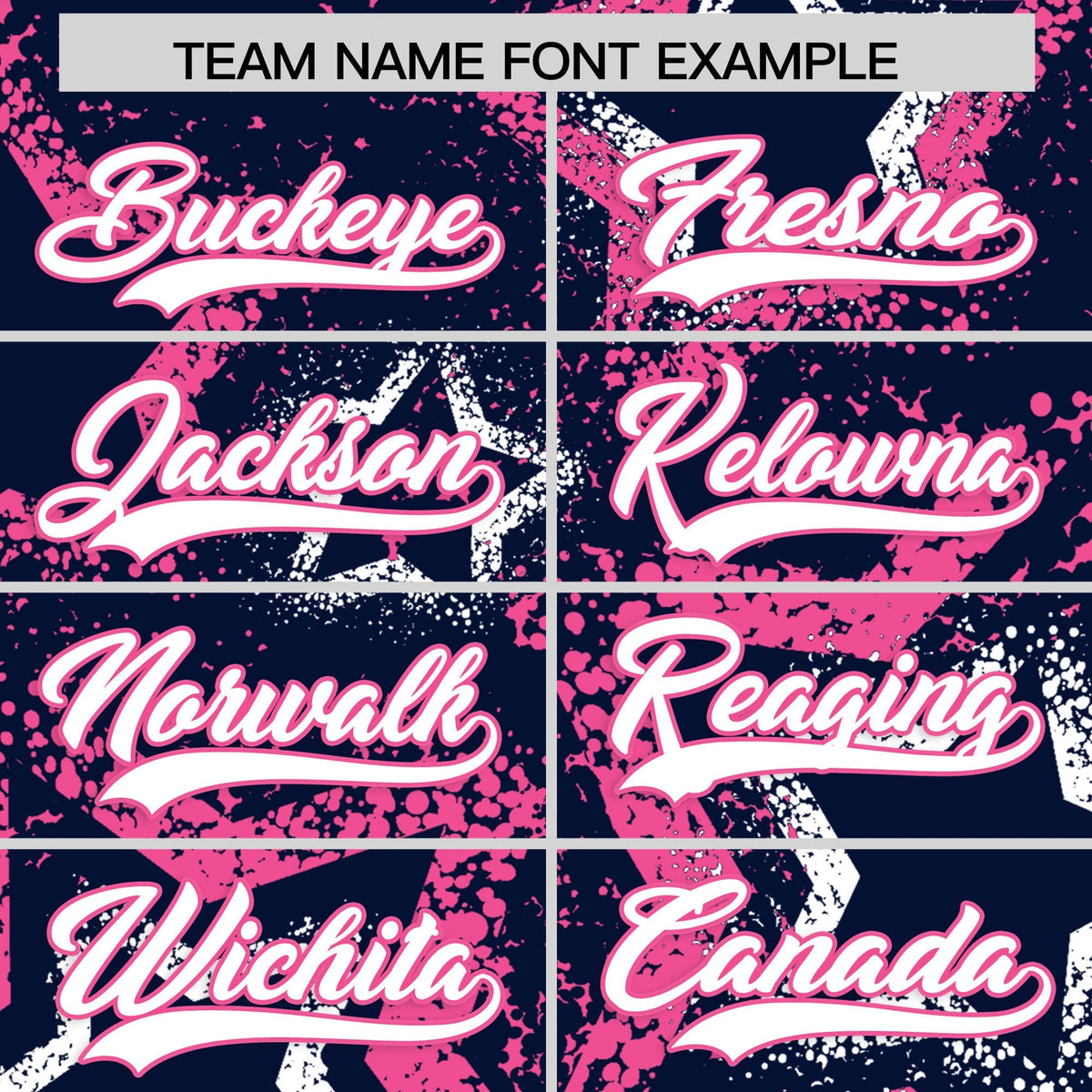 Custom Navy White Pink Star-Shaped Ink Texture Graffiti Pattern Baseball Jersey | Sublimation Printed &amp; Stitched,Add Name and Numbern,Perfect for Parties,Perfect for Training | KXKSHOP