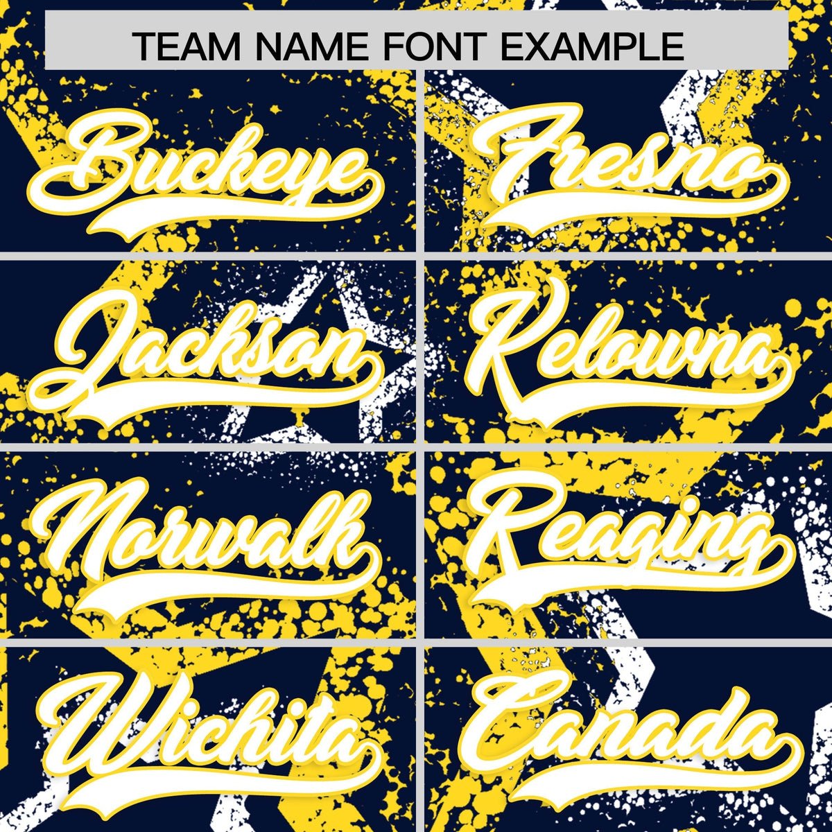 Custom Navy White Gold Star-Shaped Ink Texture Graffiti Pattern Baseball Jersey | Sublimation Printed &amp; Stitched,Add Name and Numbern,Perfect for Parties,Perfect for Training | KXKSHOP