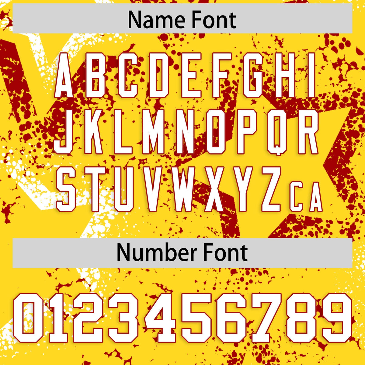 Custom Gold White Red Star-Shaped Ink Texture Graffiti Pattern Baseball Jersey | Sublimation Printed &amp; Stitched,Add Name and Numbern,Perfect for Parties,Perfect for Training | KXKSHOP