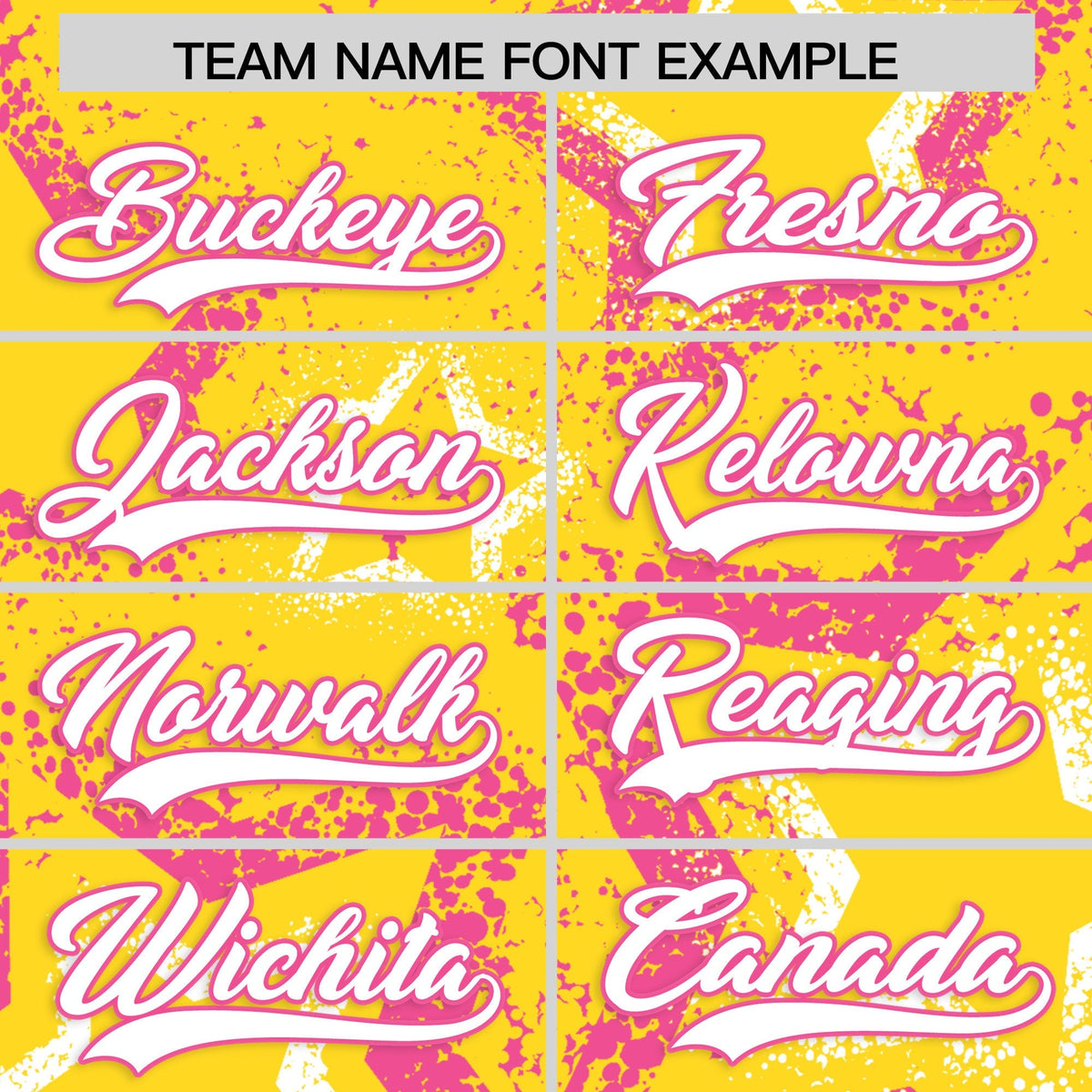 Custom Gold White Pink Star-Shaped Ink Texture Graffiti Pattern Baseball Jersey | Sublimation Printed &amp; Stitched,Add Name and Numbern,Perfect for Parties,Perfect for Training | KXKSHOP