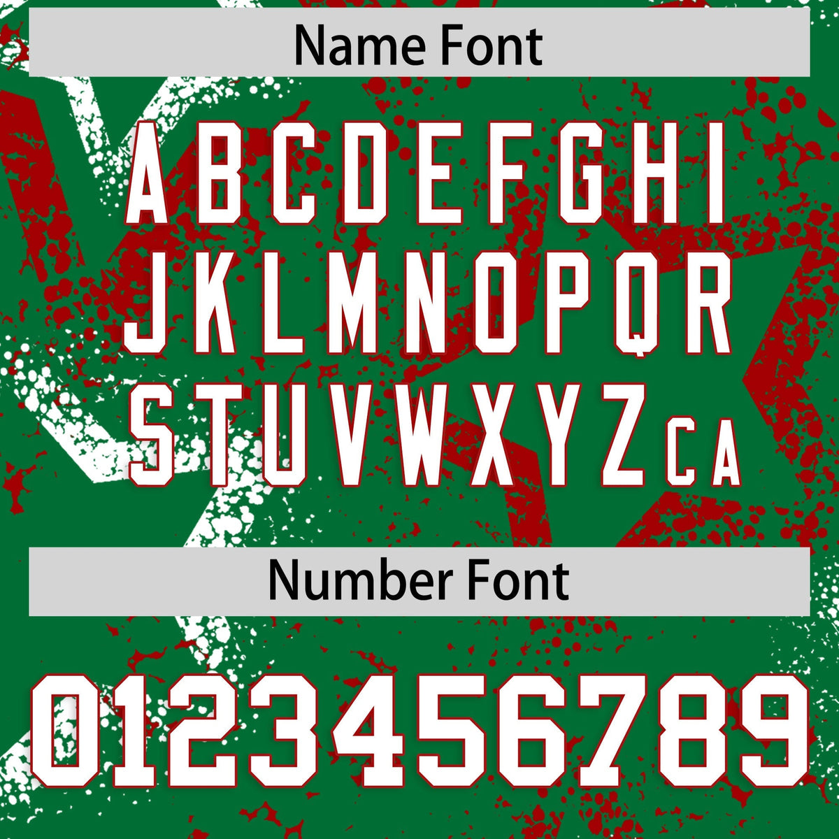 Custom Kelly Green White Red Star-Shaped Ink Texture Graffiti Pattern Baseball Jersey | Sublimation Printed &amp; Stitched,Add Name and Numbern,Perfect for Parties,Perfect for Training | KXKSHOP