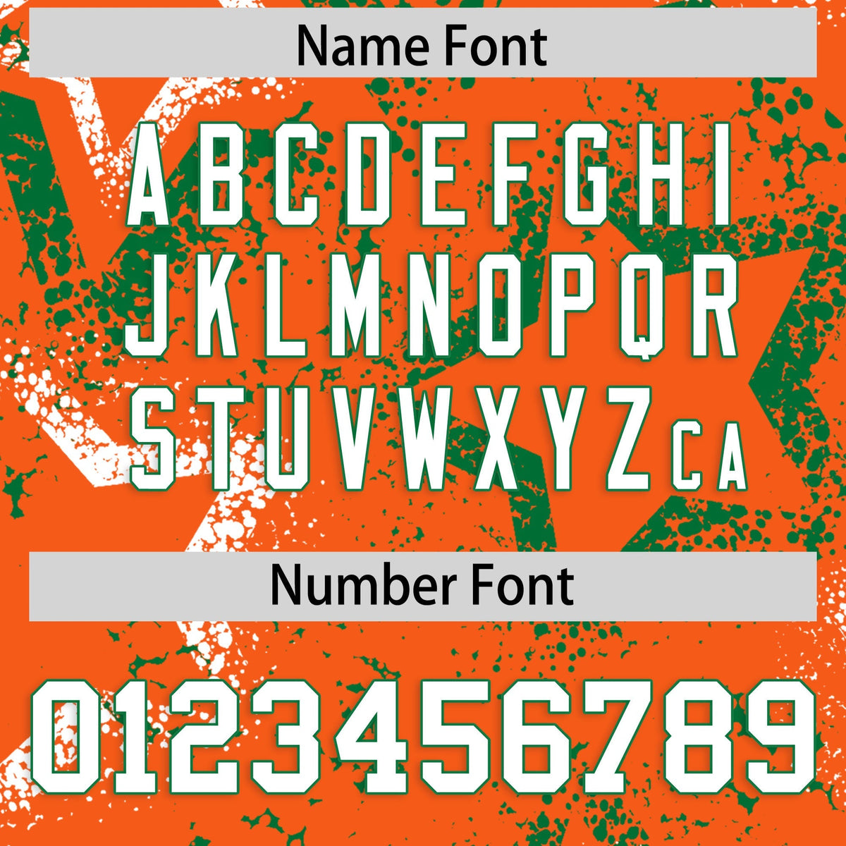 Custom Orange White Kelly Green Star-Shaped Ink Texture Graffiti Pattern Baseball Jersey | Sublimation Printed &amp; Stitched,Add Name and Numbern,Perfect for Parties,Perfect for Training | KXKSHOP