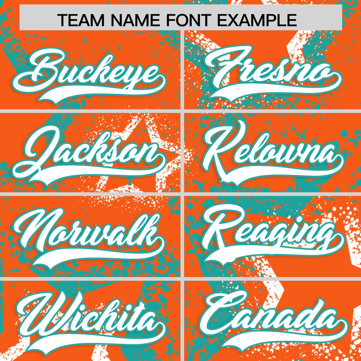 Custom Orange White Aqua Star-Shaped Ink Texture Graffiti Pattern Baseball Jersey | Sublimation Printed &amp; Stitched,Add Name and Numbern,Perfect for Parties,Perfect for Training | KXKSHOP