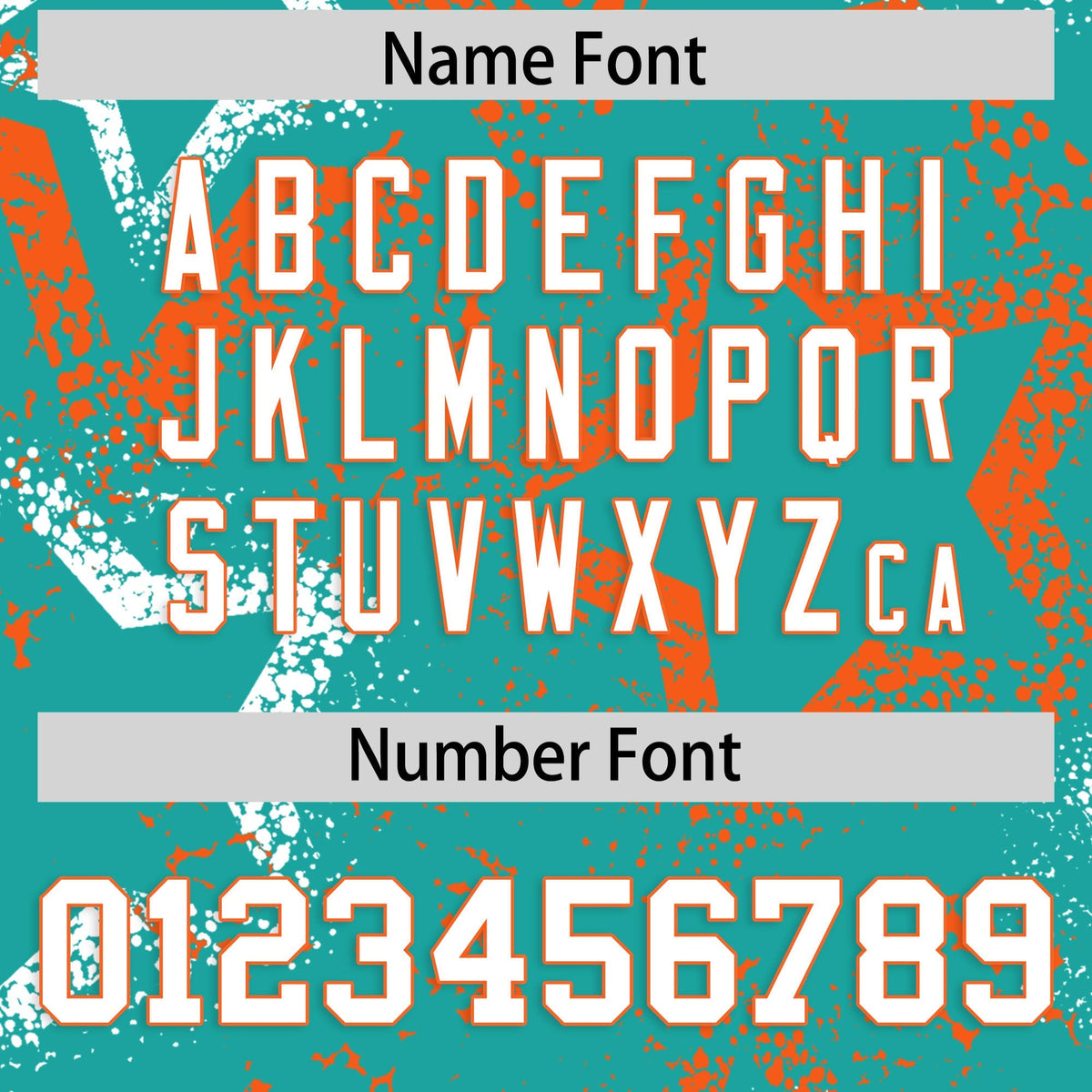 Custom Aqua White Orange Star-Shaped Ink Texture Graffiti Pattern Baseball Jersey | Sublimation Printed &amp; Stitched,Add Name and Numbern,Perfect for Parties,Perfect for Training | KXKSHOP