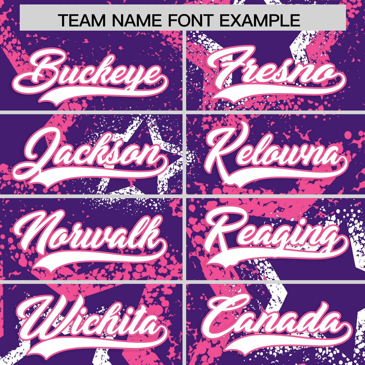 Custom Purple White Pink Star-Shaped Ink Texture Graffiti Pattern Baseball Jersey | Sublimation Printed &amp; Stitched,Add Name and Numbern,Perfect for Parties,Perfect for Training | KXKSHOP