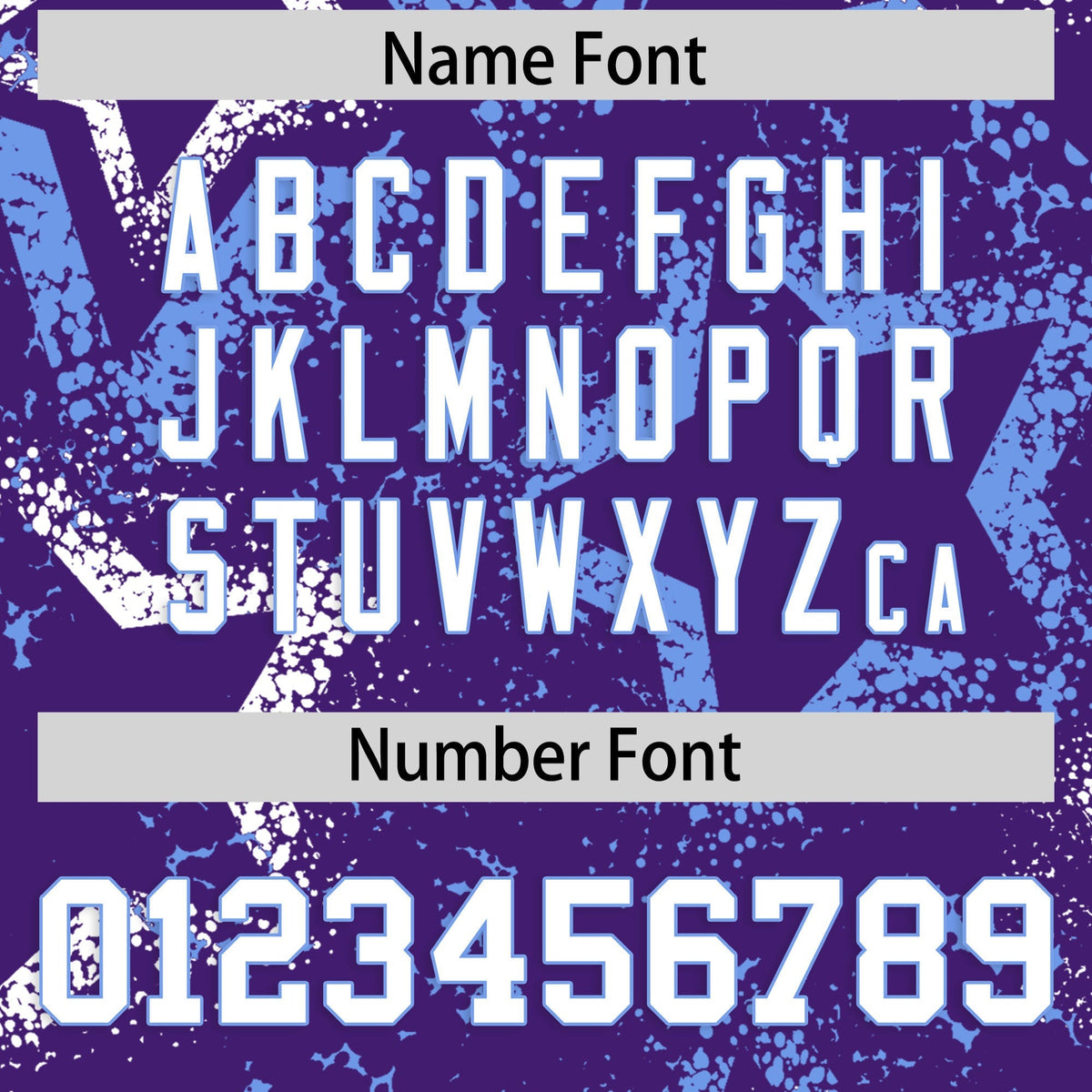 Custom Purple White Light Blue Star-Shaped Ink Texture Graffiti Pattern Baseball Jersey | Sublimation Printed &amp; Stitched,Add Name and Numbern,Perfect for Parties,Perfect for Training | KXKSHOP
