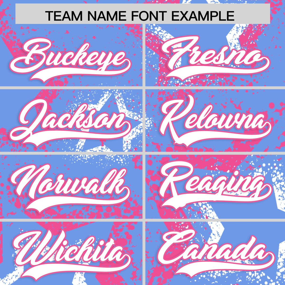 Custom Light Blue White Pink Star-Shaped Ink Texture Graffiti Pattern Baseball Jersey | Sublimation Printed &amp; Stitched,Add Name and Numbern,Perfect for Parties,Perfect for Training | KXKSHOP