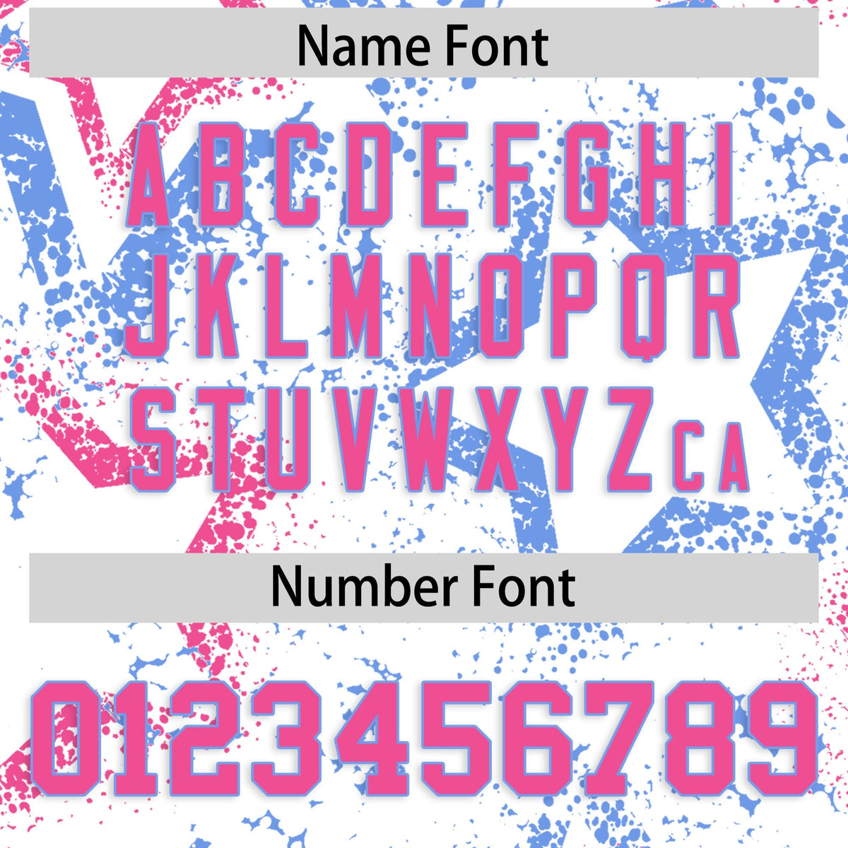 Custom White Light Blue Pink Star-Shaped Ink Texture Graffiti Pattern Baseball Jersey | Sublimation Printed &amp; Stitched,Add Name and Numbern,Perfect for Parties,Perfect for Training | KXKSHOP