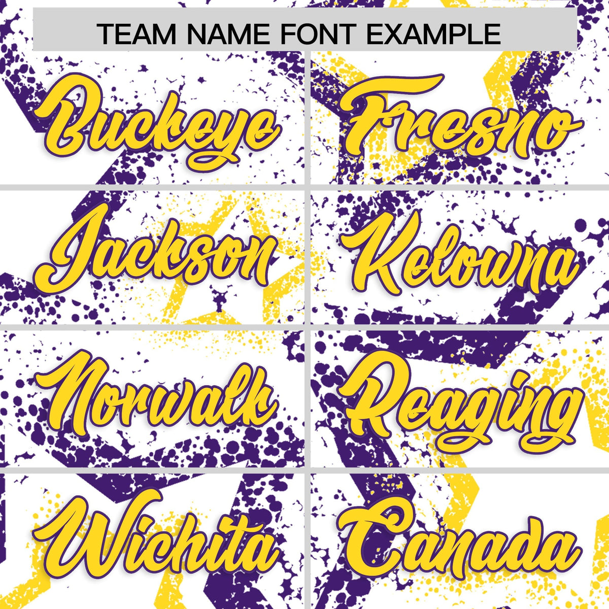 Custom White Gold Purple Star-Shaped Ink Texture Graffiti Pattern Baseball Jersey | Sublimation Printed &amp; Stitched,Add Name and Numbern,Perfect for Parties,Perfect for Training | KXKSHOP