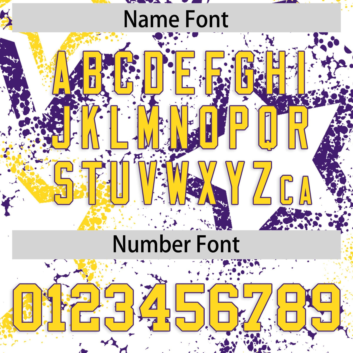 Custom White Gold Purple Star-Shaped Ink Texture Graffiti Pattern Baseball Jersey | Sublimation Printed &amp; Stitched,Add Name and Numbern,Perfect for Parties,Perfect for Training | KXKSHOP