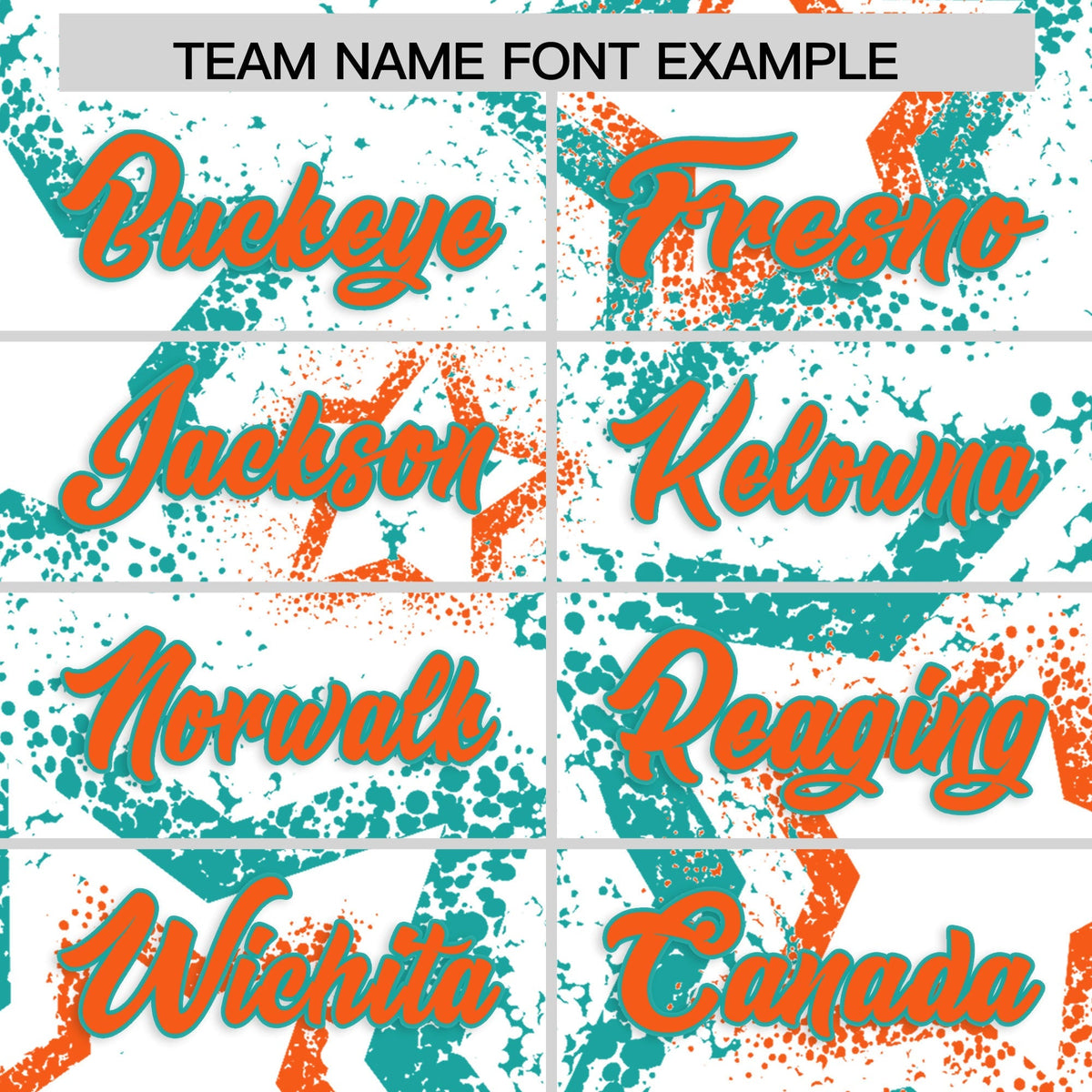 Custom White Aqua Orange Star-Shaped Ink Texture Graffiti Pattern Baseball Jersey | Sublimation Printed &amp; Stitched,Add Name and Numbern,Perfect for Parties,Perfect for Training | KXKSHOP