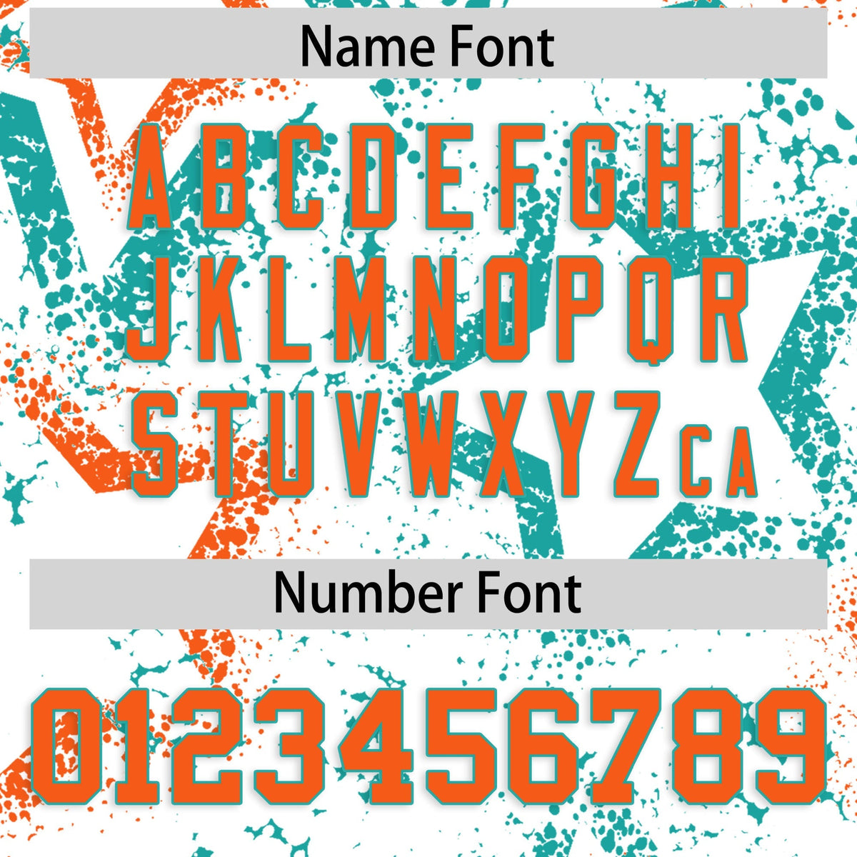 Custom White Aqua Orange Star-Shaped Ink Texture Graffiti Pattern Baseball Jersey | Sublimation Printed &amp; Stitched,Add Name and Numbern,Perfect for Parties,Perfect for Training | KXKSHOP