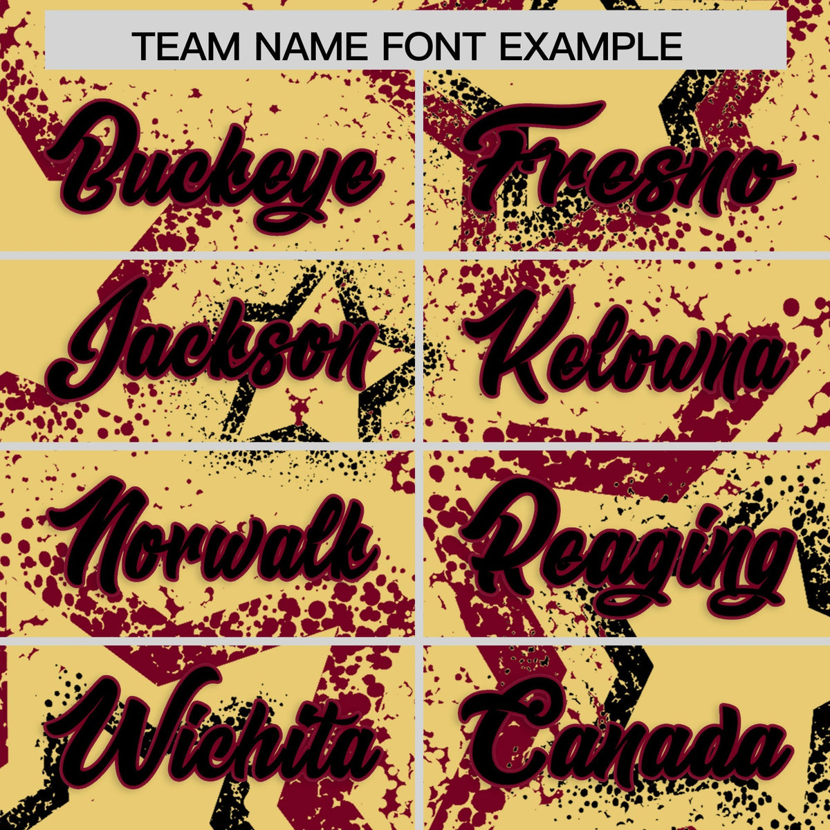 Custom Khaki Black Crimson Star-Shaped Ink Texture Graffiti Pattern Baseball Jersey | Sublimation Printed &amp; Stitched,Add Name and Numbern,Perfect for Parties,Perfect for Training | KXKSHOP