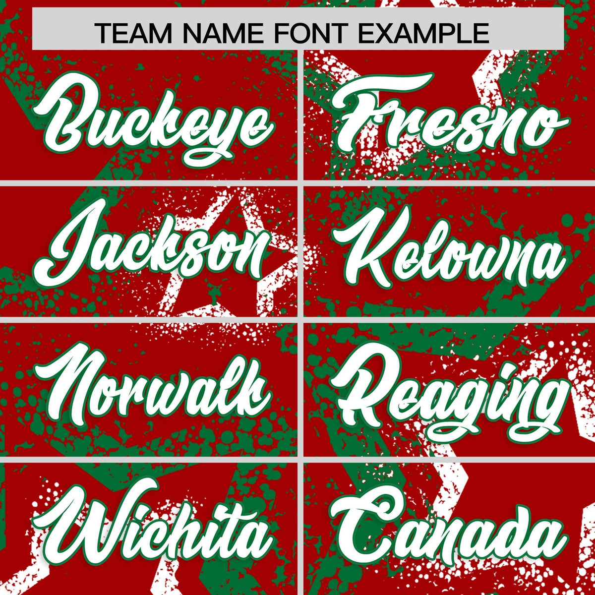 Custom Red White Kelly Green Star-Shaped Ink Texture Graffiti Pattern Baseball Jersey | Sublimation Printed &amp; Stitched,Add Name and Numbern,Perfect for Parties,Perfect for Training | KXKSHOP