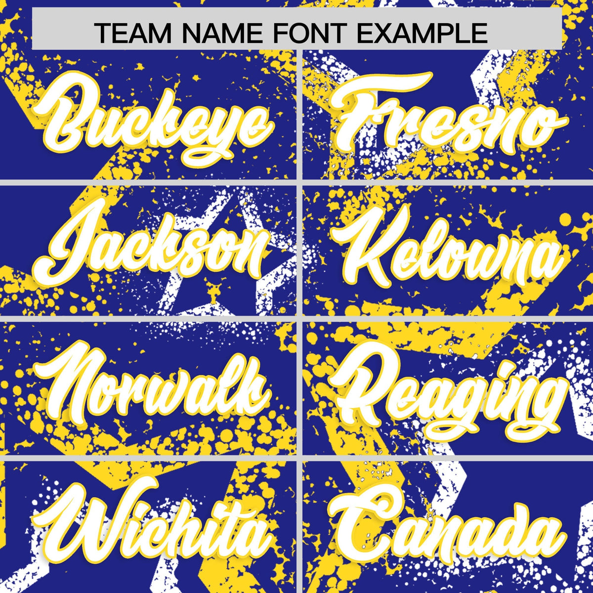 Custom Royal Blue White Gold Star-Shaped Ink Texture Graffiti Pattern Baseball Jersey | Sublimation Printed &amp; Stitched,Add Name and Numbern,Perfect for Parties,Perfect for Training | KXKSHOP