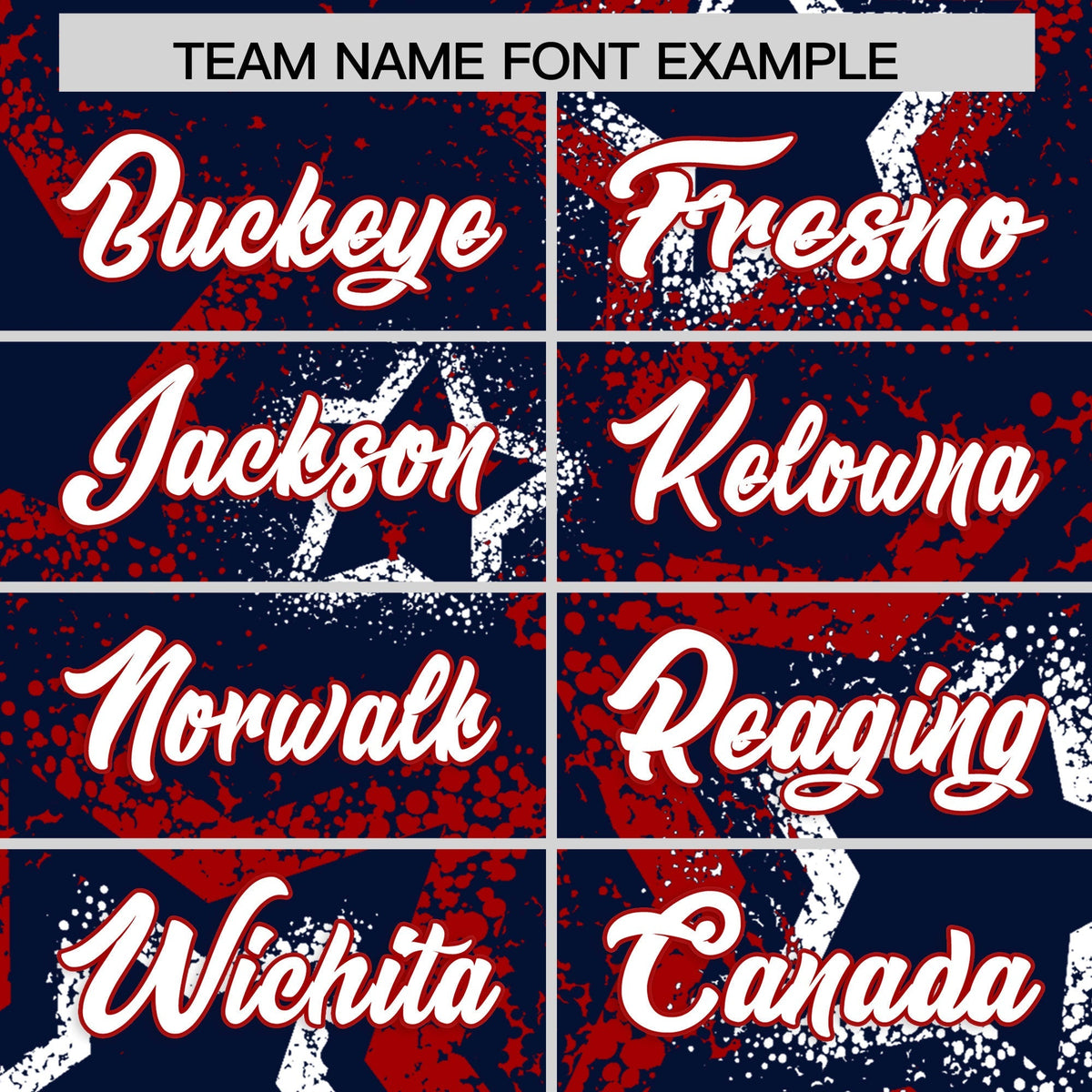 Custom Navy White Red Star-Shaped Ink Texture Graffiti Pattern Baseball Jersey | Sublimation Printed &amp; Stitched,Add Name and Numbern,Perfect for Parties,Perfect for Training | KXKSHOP