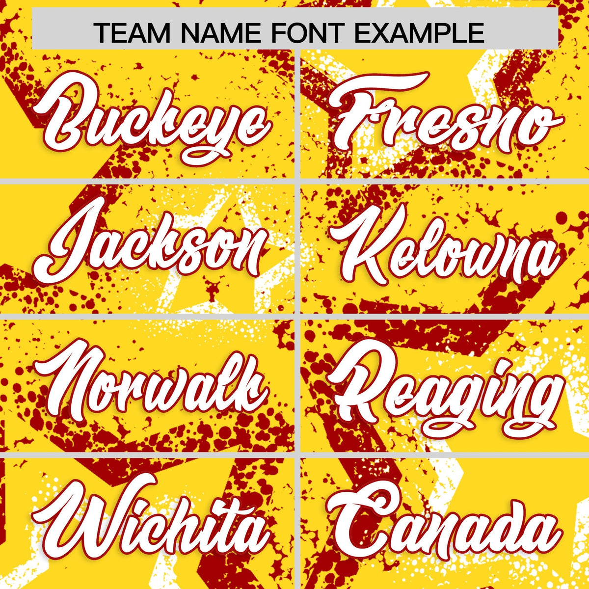 Custom Gold White Red Star-Shaped Ink Texture Graffiti Pattern Baseball Jersey | Sublimation Printed &amp; Stitched,Add Name and Numbern,Perfect for Parties,Perfect for Training | KXKSHOP