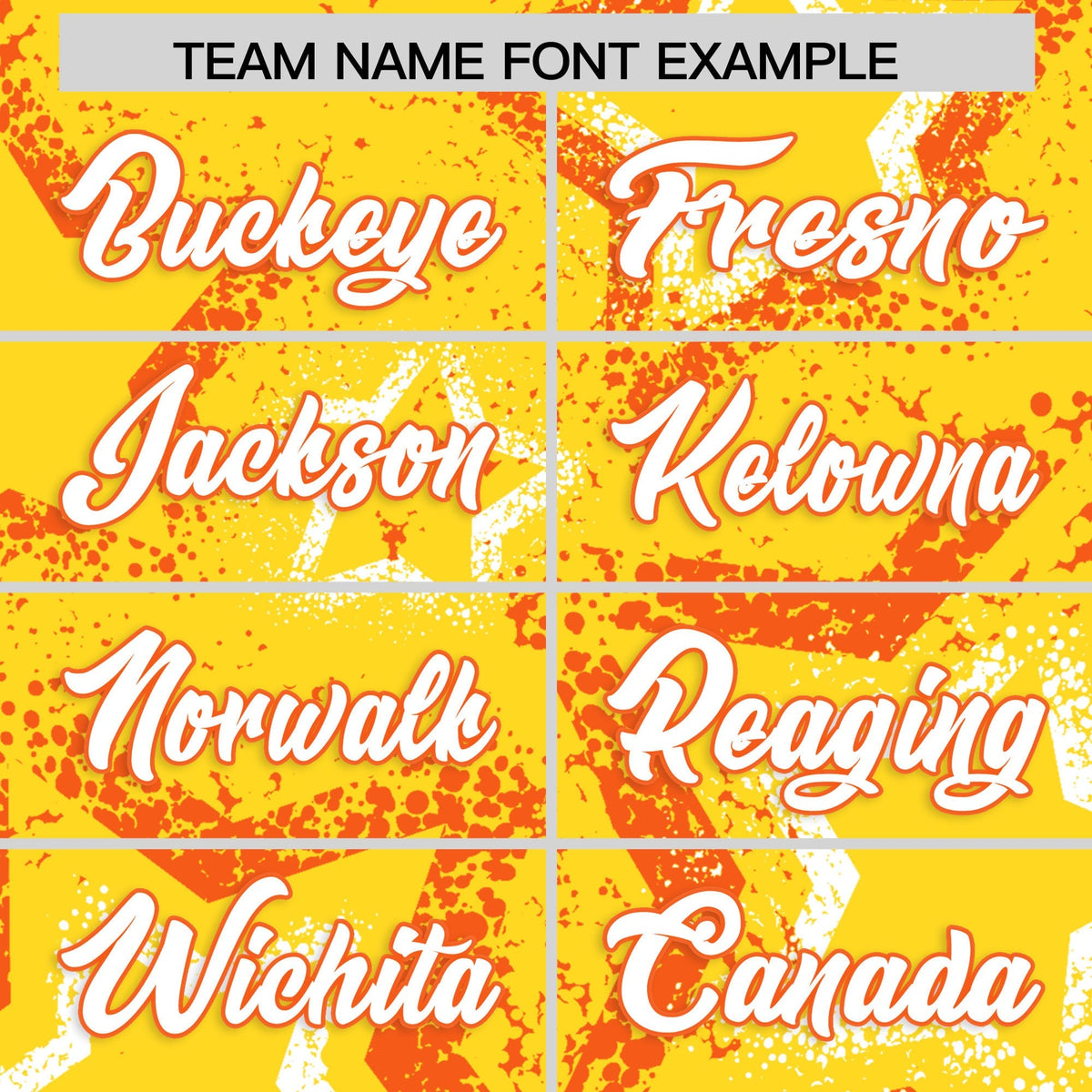 Custom Gold Orange White Star-Shaped Ink Texture Graffiti Pattern Baseball Jersey | Sublimation Printed &amp; Stitched,Add Name and Numbern,Perfect for Parties,Perfect for Training | KXKSHOP